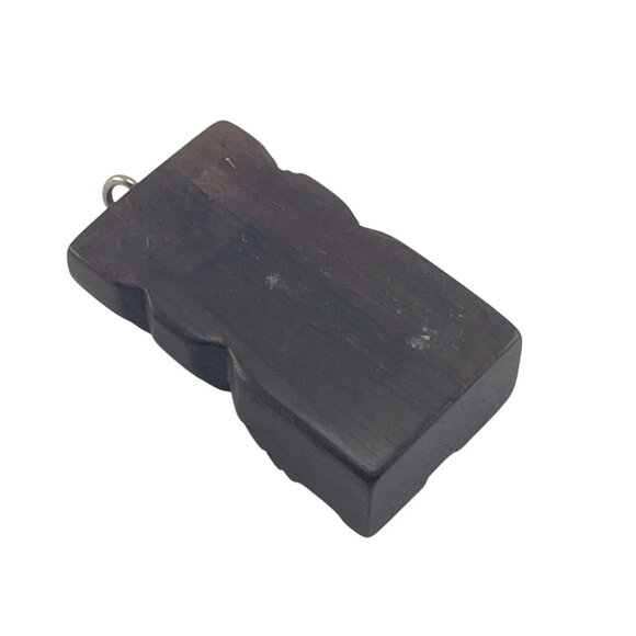 Hand-Carved Wooden Tiki Totem Pendant With Loop Hook For Necklace MCM - Picture 4 of 6